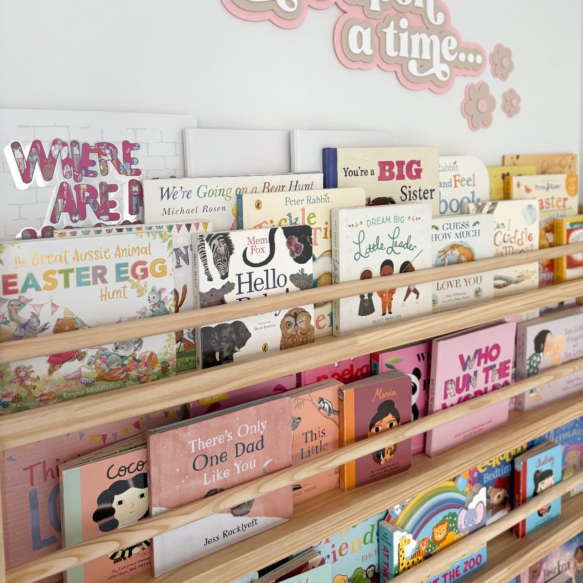 NALA 5 Tier Adjustable Solid Wood Kids Bookshelf - myduckling