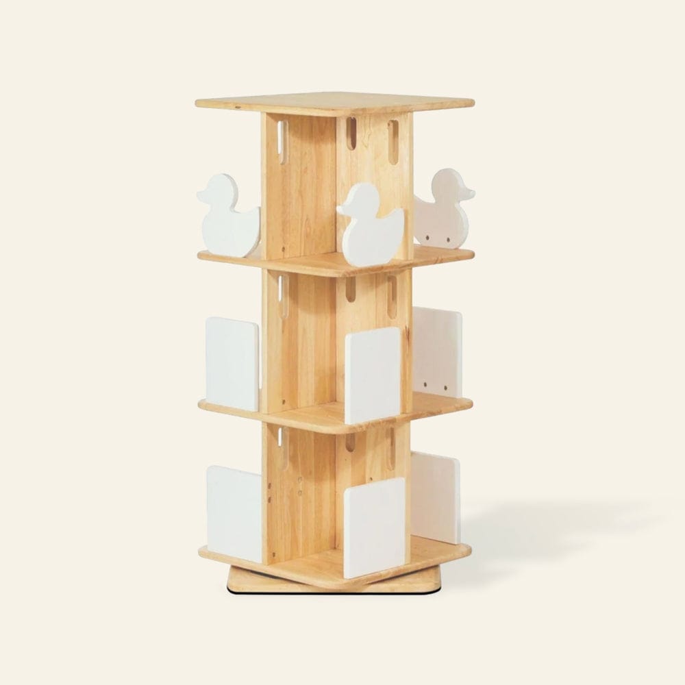 My Duckling KOBI Montessori Rotating Bookcase White/Natural