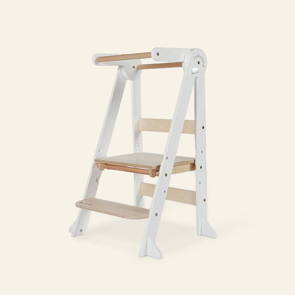 My Duckling MILA Deluxe Folding Adjustable Learning Tower White/Natural