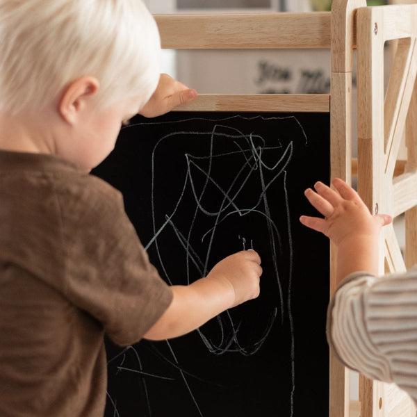 JALA Deluxe Solid Wood Learning Tower - Rectangle Stool (Mid August Pre-Order)