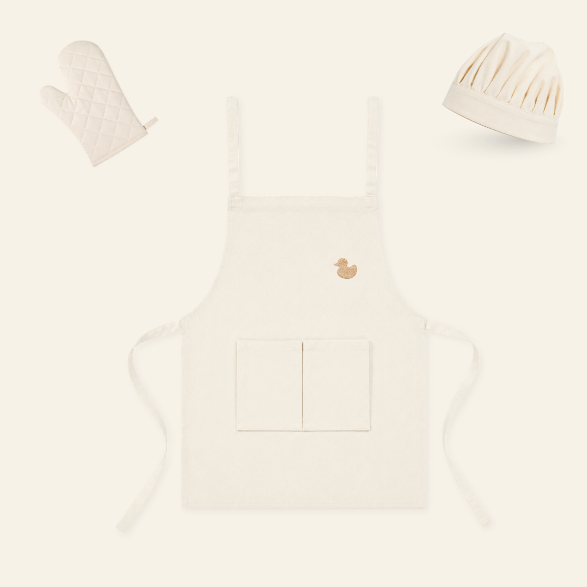 myduckling Kids Chef Deluxe Set - Apron, Hat & Oven Mitt