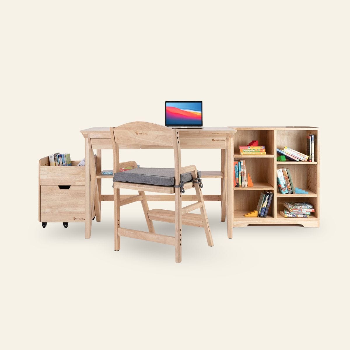 myduckling NALA Solid Wood Study Desk With Easel