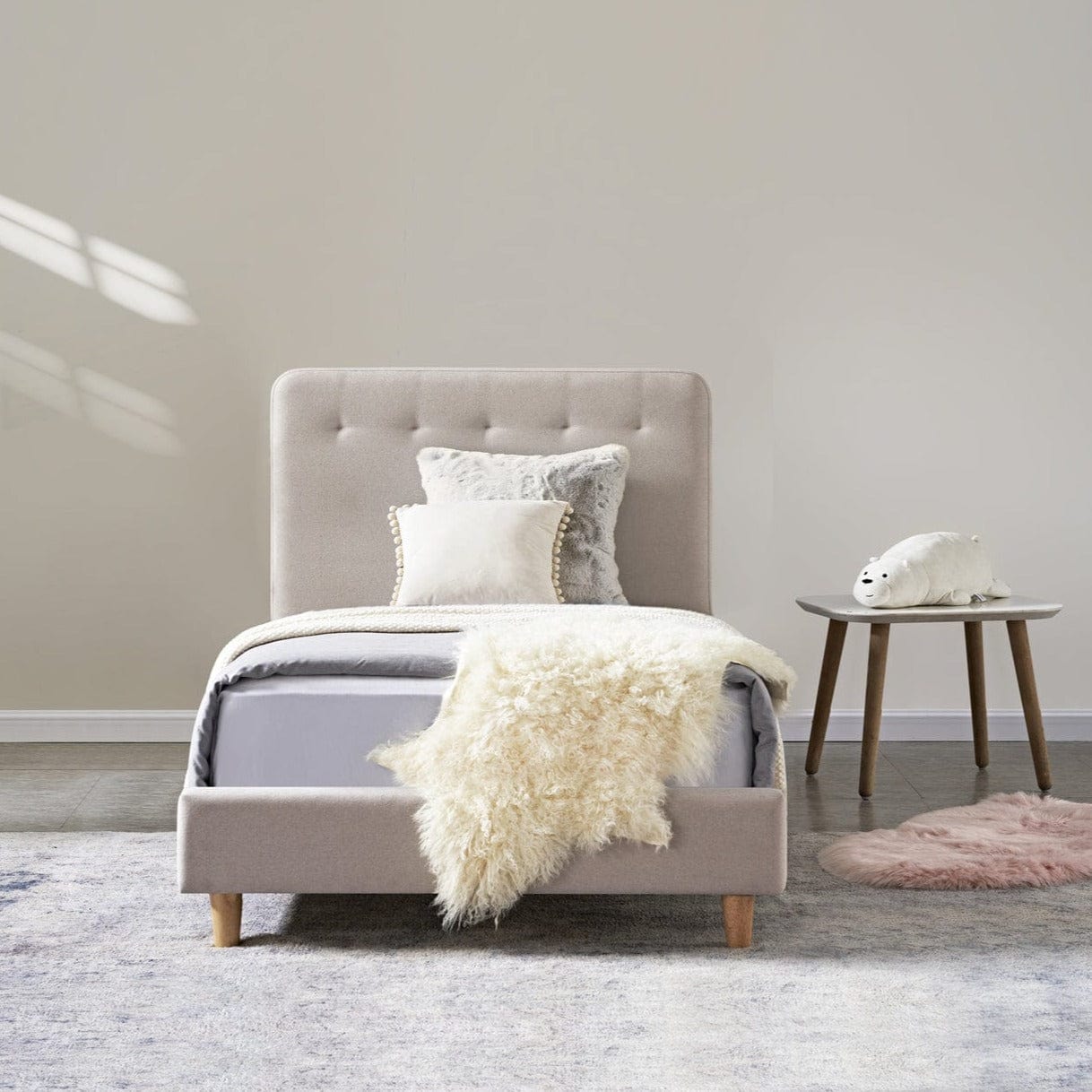 My Duckling EDEN Kids Single Upholstered Bed - Beige