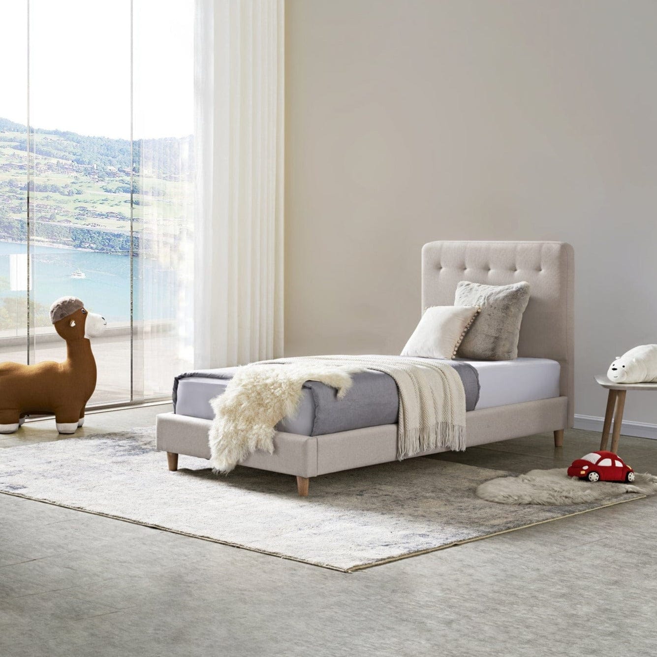 My Duckling EDEN Kids Single Upholstered Bed - Beige