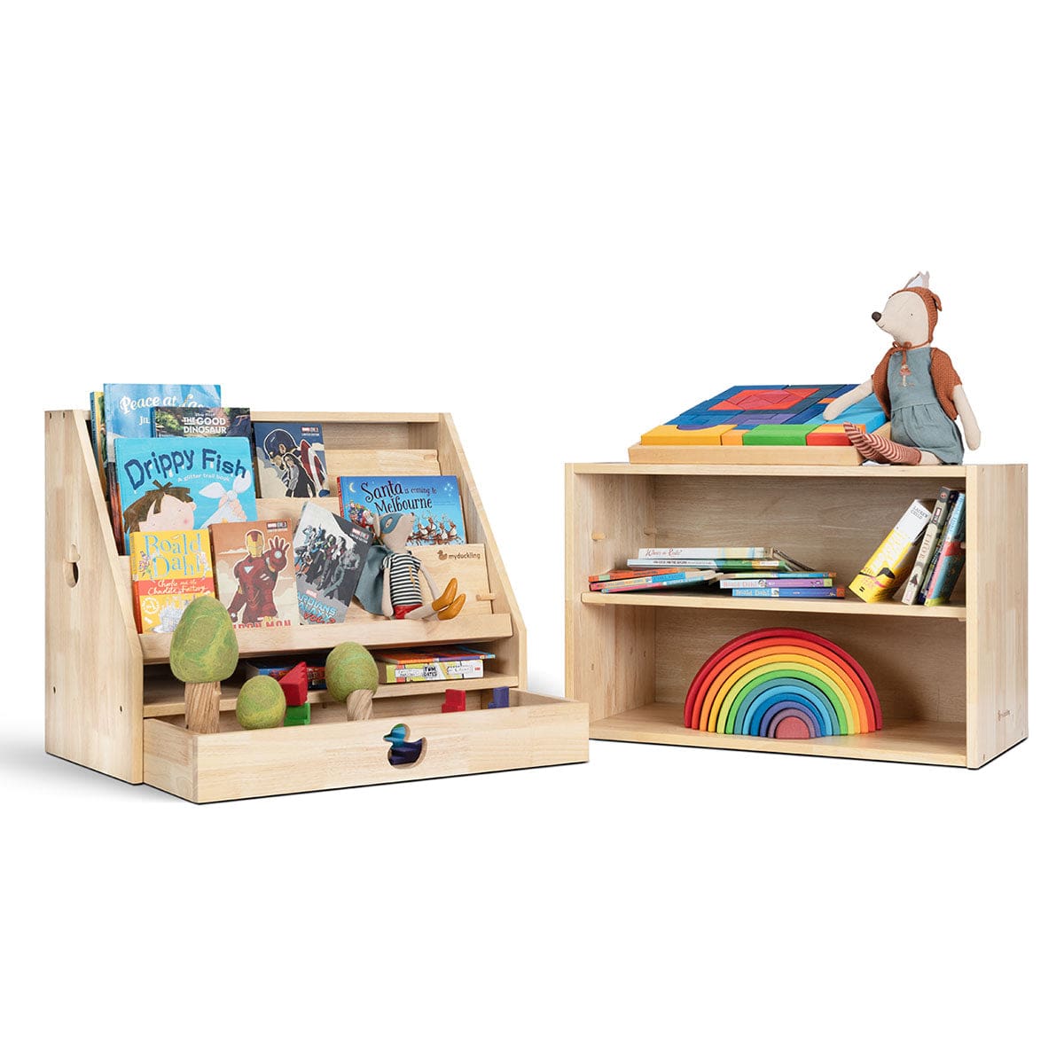 My Duckling EVE Solid Wood 2in1 Display Bookcase - Duck