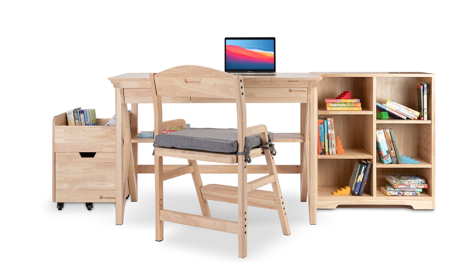 My Duckling NALA Solid Wood Kids Study Desk & Chair Complete Set