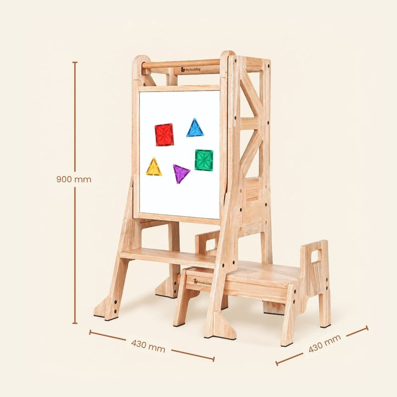 JALA Deluxe Solid Wood Learning Tower - Rectangle Stool (Mid August Pre-Order)
