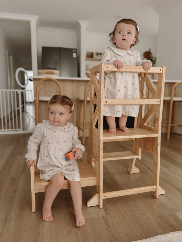 JALA Deluxe Solid Wood Learning Tower - Duck Stool (Mid August Pre-Order)