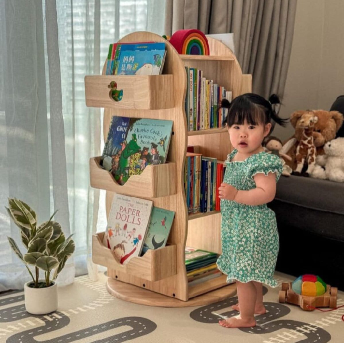 My Duckling BINDI Revolving Solid Wood Bookcase