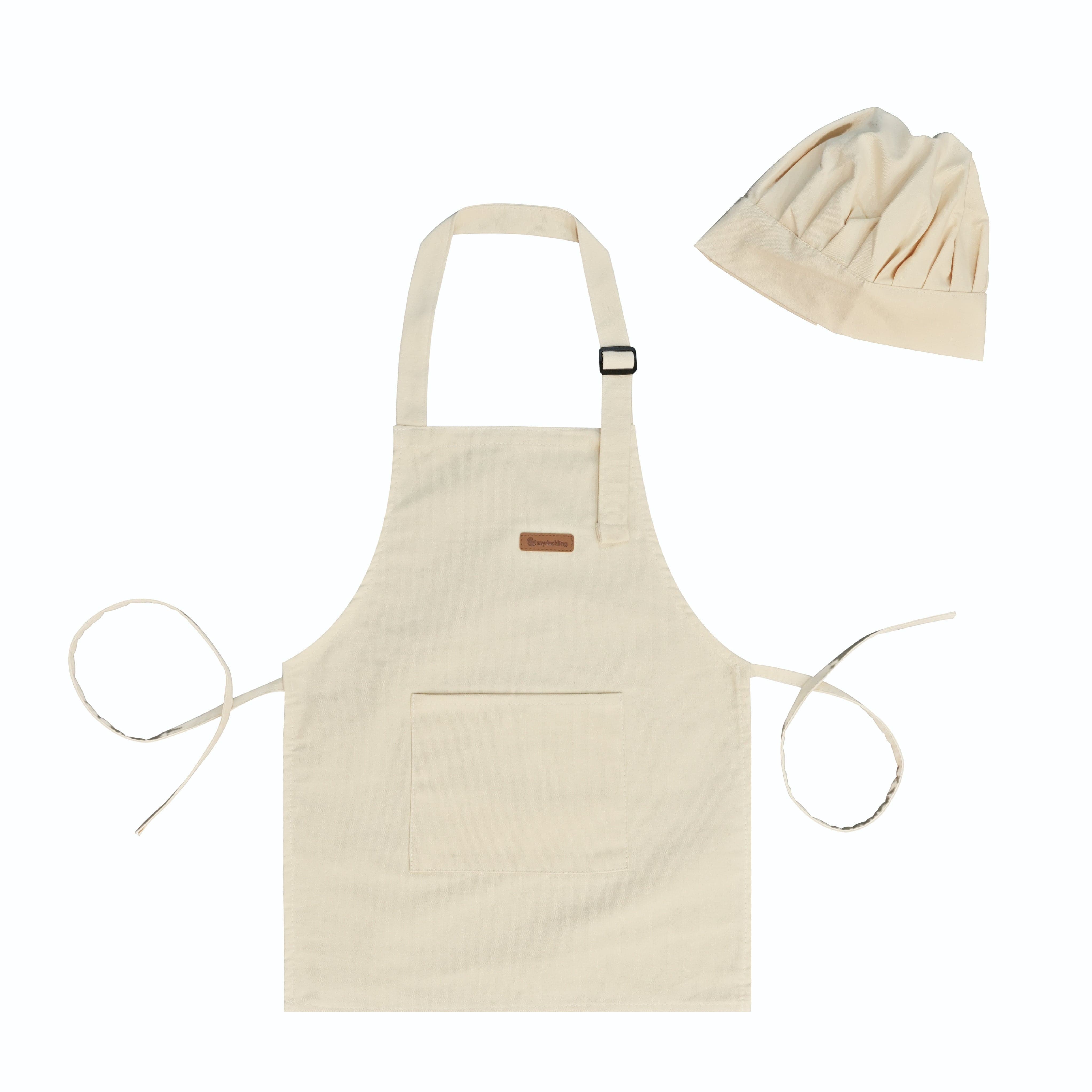 My Duckling Kids Chef Apron & Hat Set Cream