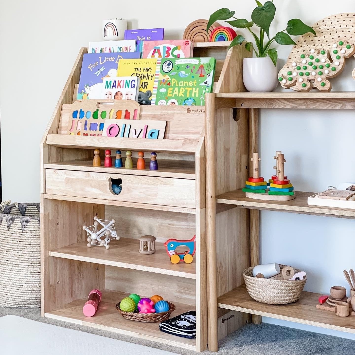 My Duckling EVE Solid Wood 2in1 Display Bookcase