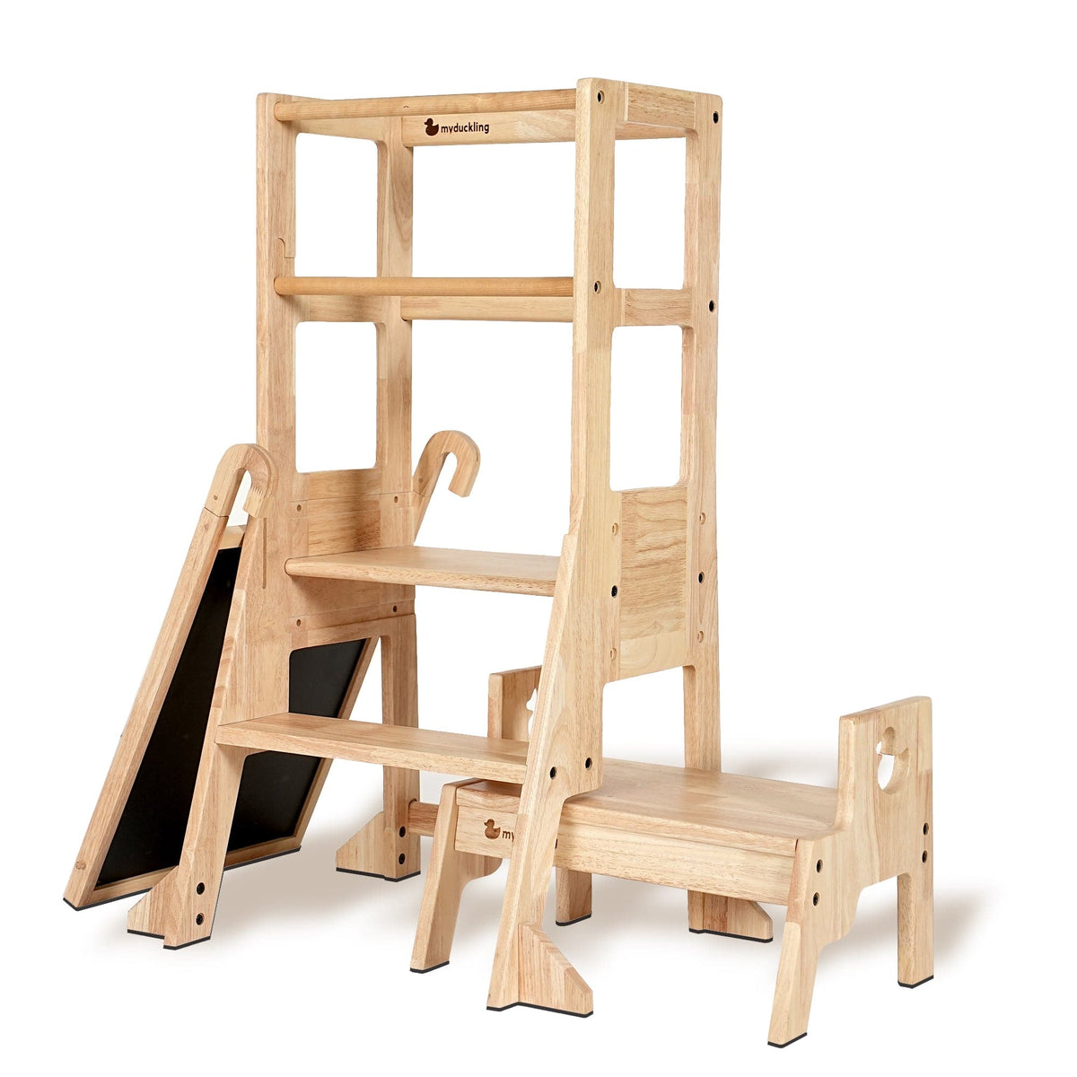 My Duckling JALA Deluxe Solid Wood Adjustable Learning Tower - Duck Stool Handle