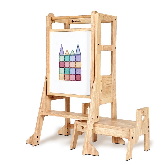 My Duckling JALA Deluxe Solid Wood Adjustable Learning Tower - Duck Stool Handle