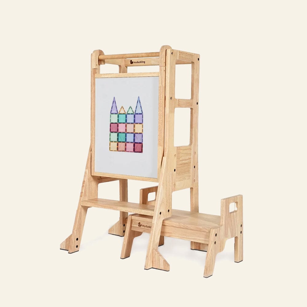 My Duckling JALA Deluxe Solid Wood Adjustable Learning Tower - Rectangle Stool Handle