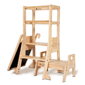 My Duckling JALA Deluxe Solid Wood Adjustable Learning Tower - Rectangle Stool Handle