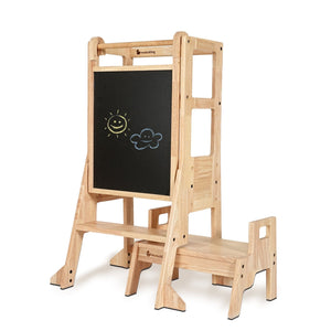 My Duckling JALA Deluxe Solid Wood Adjustable Learning Tower - Rectangle Stool Handle