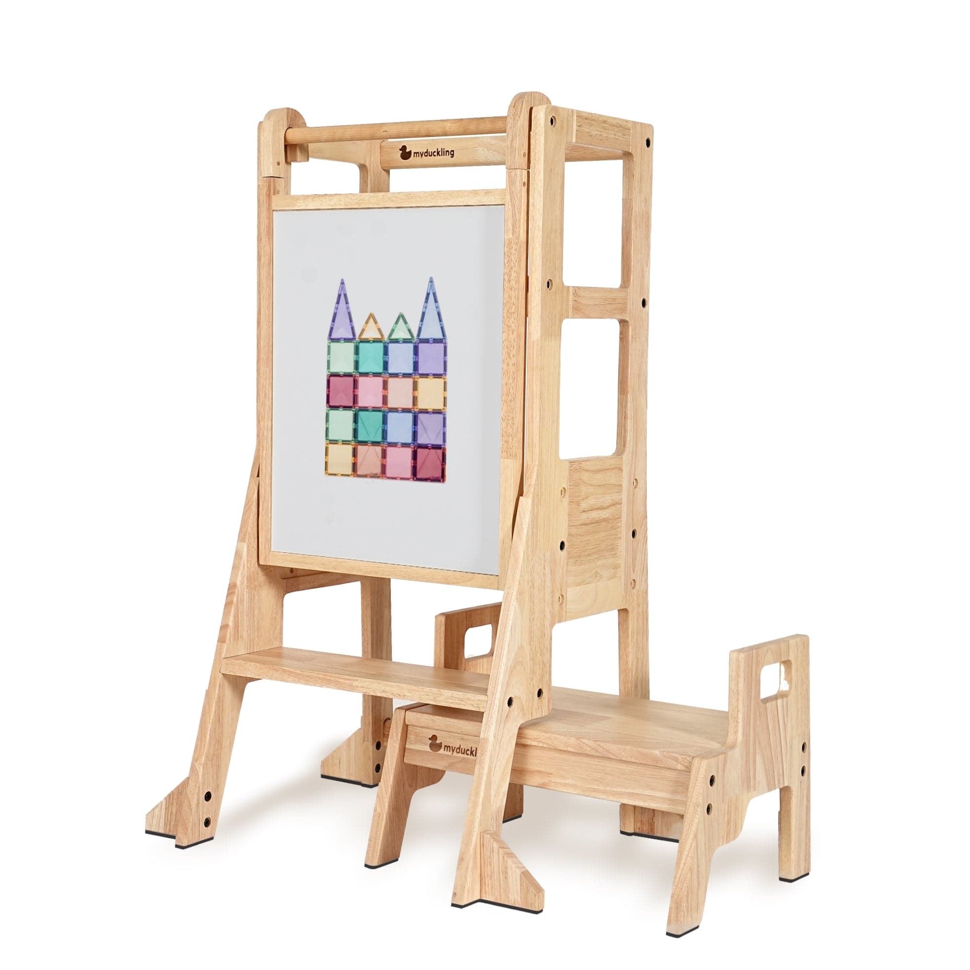 My Duckling JALA Deluxe Solid Wood Adjustable Learning Tower - Rectangle Stool Handle