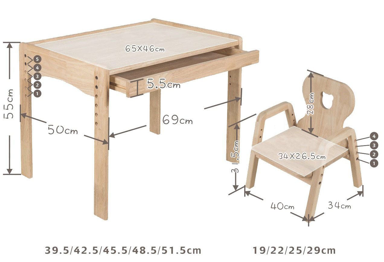 My Duckling KAYA Primary Adjustable Table and Chair Set - Duck