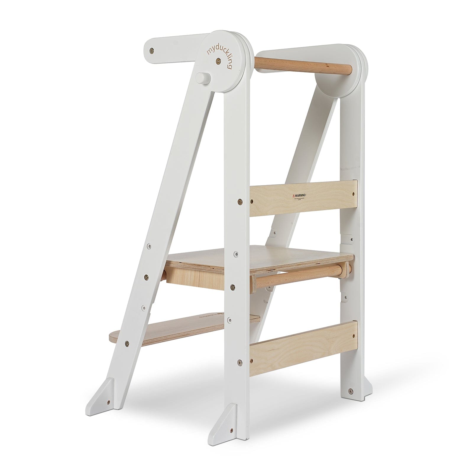 My Duckling MILA Deluxe Folding Adjustable Learning Tower - White/Natural