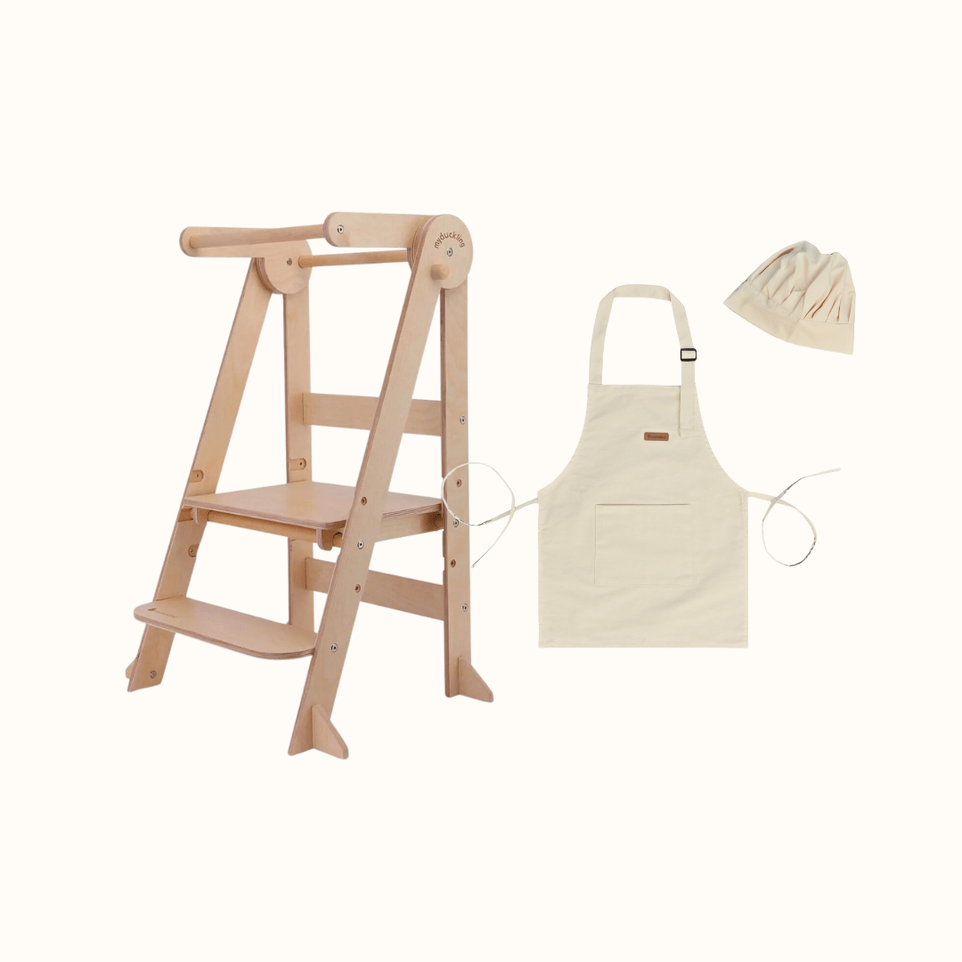 My Duckling Mini Chef: Deluxe Folding Adjustable Learning Tower Set