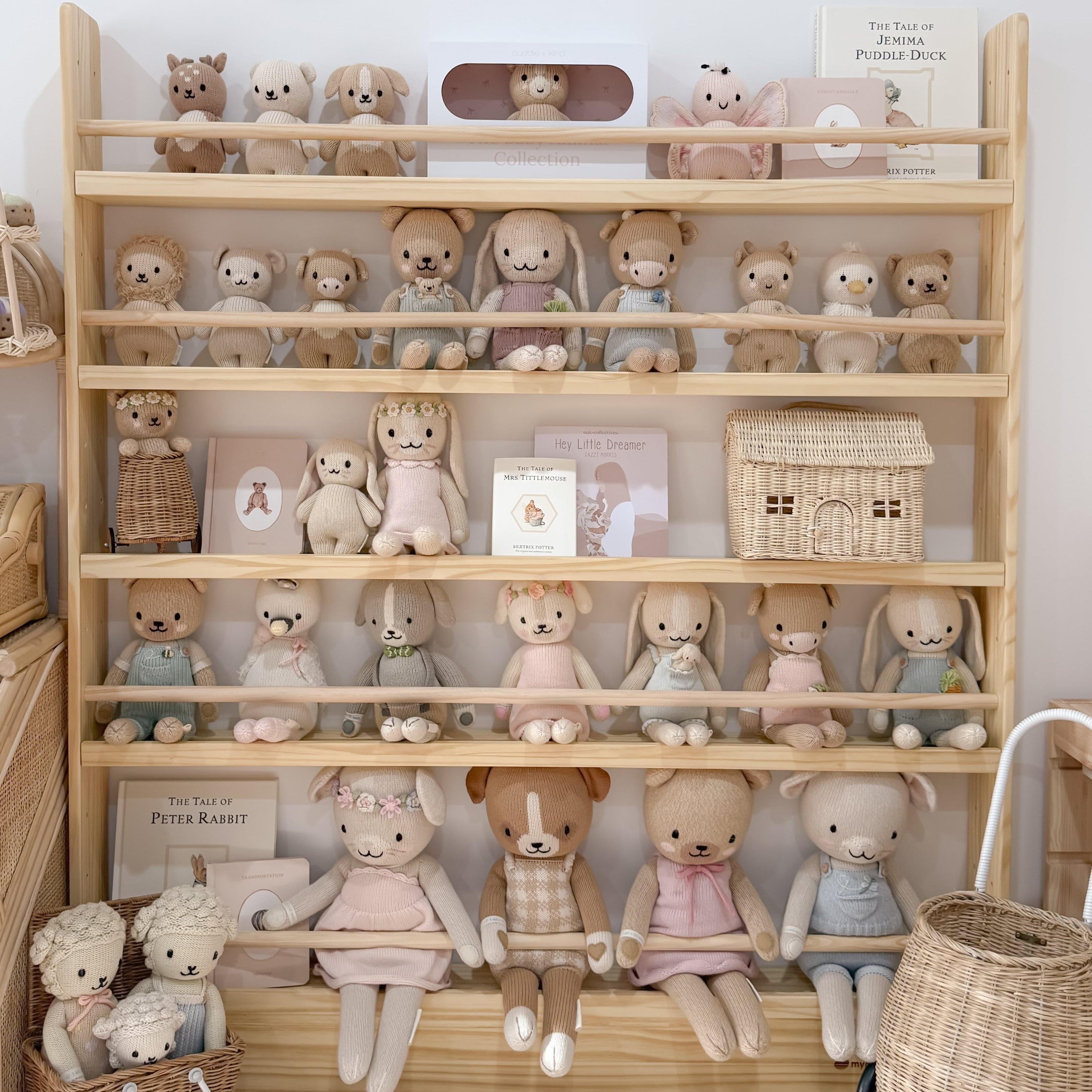 My Duckling NALA 5 Tier Adjustable Solid Wood Bookshelf