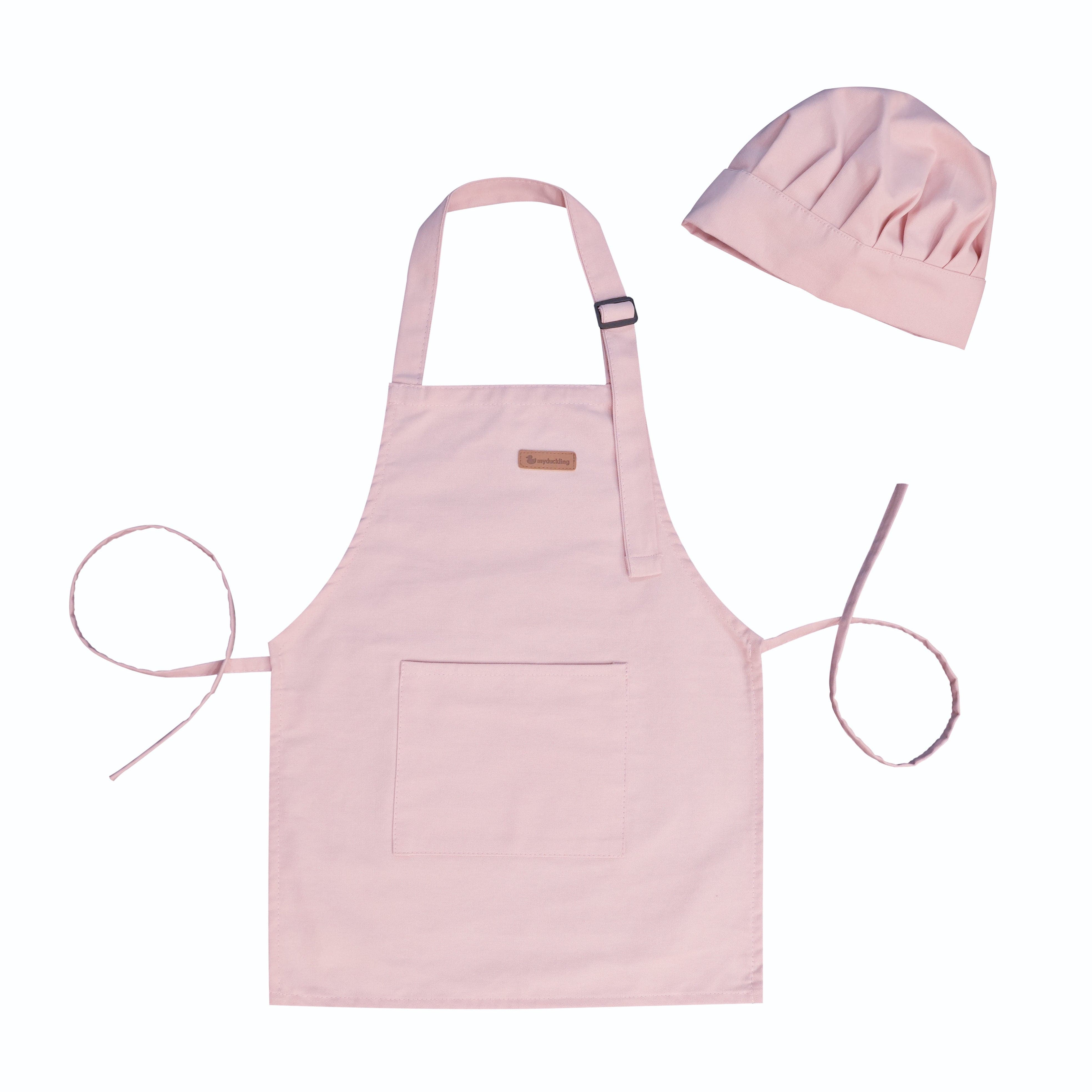 My Duckling Kids Chef Apron & Hat Set Pink