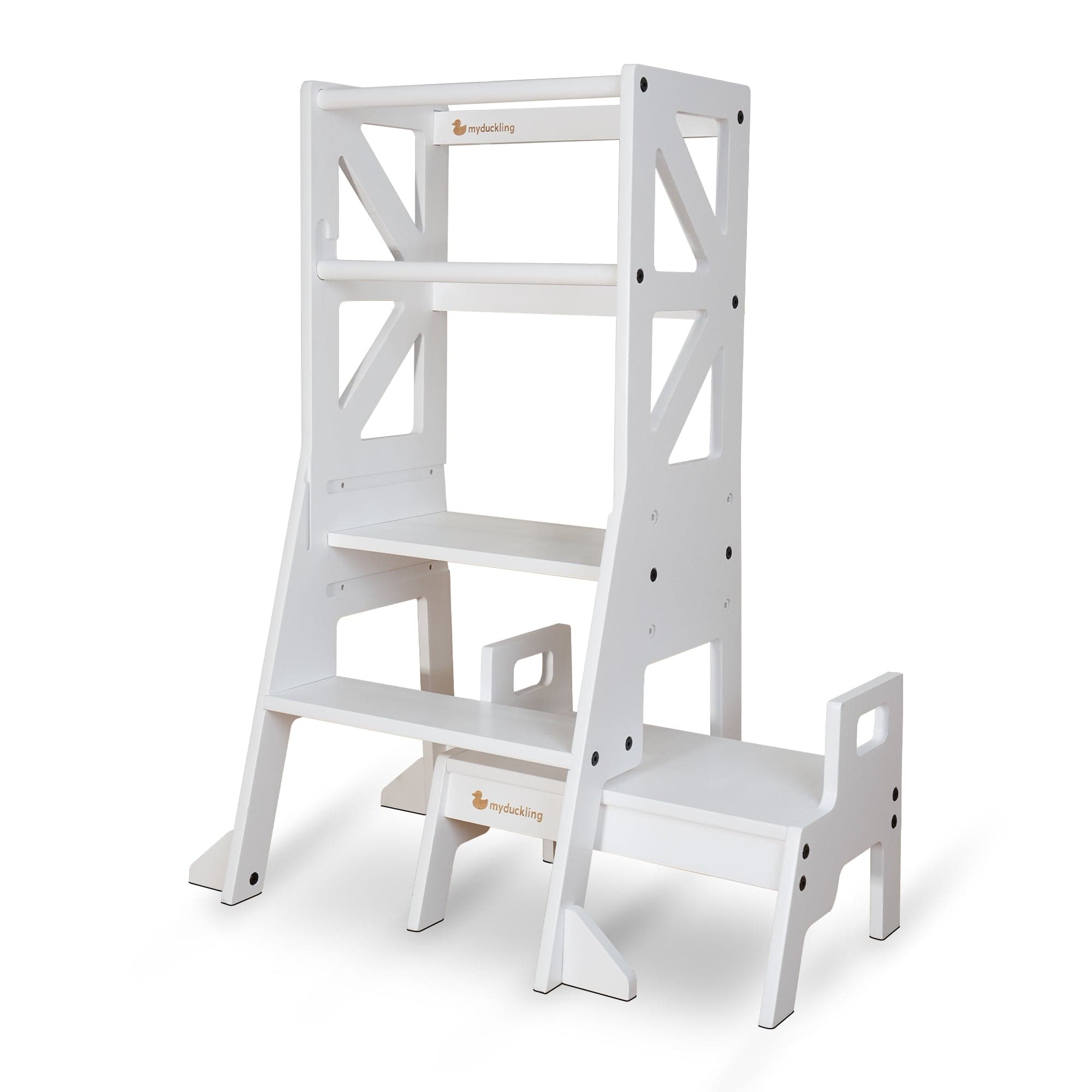 My Duckling JALA Deluxe Adjustable Learning Tower - Flag with Rectangle Handle White