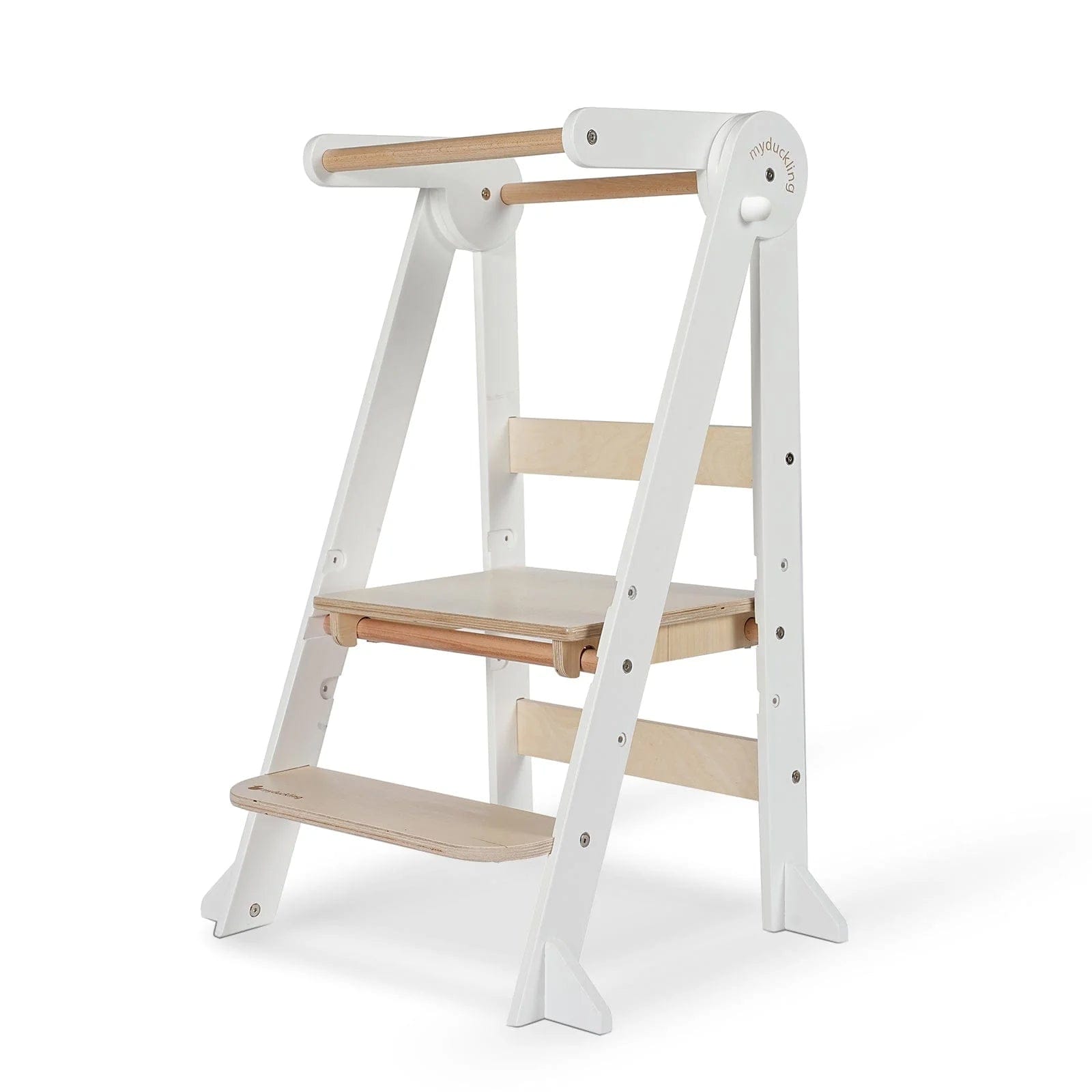 My Duckling MILA Deluxe Folding Adjustable Learning Tower White/Natural