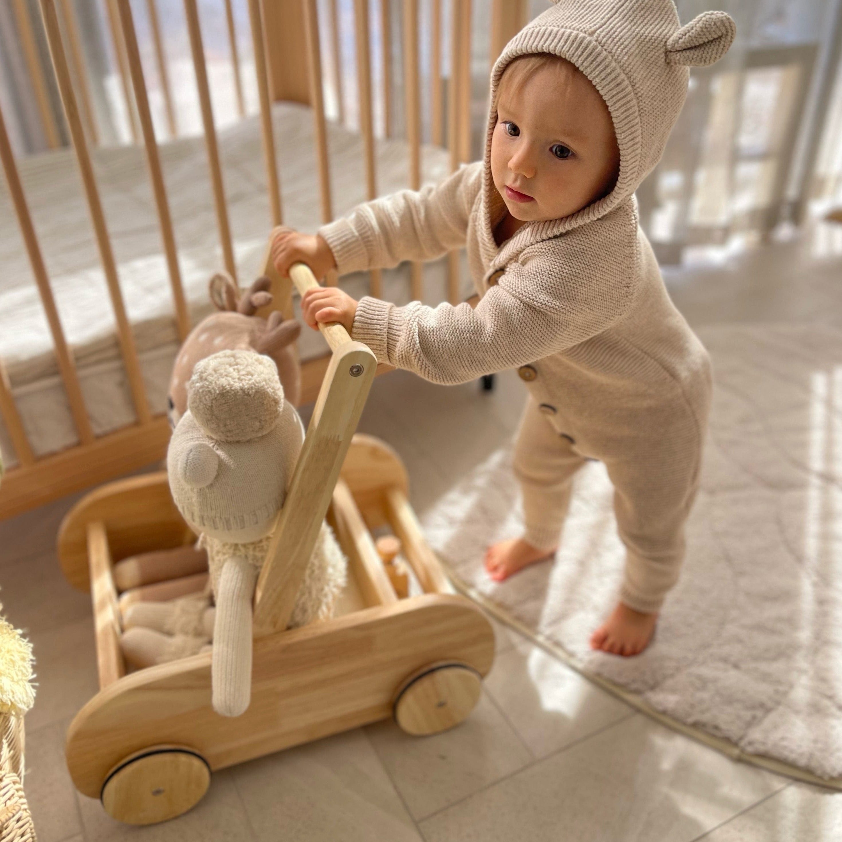 My Duckling Wooden Adjustable Speed Control Baby Walker