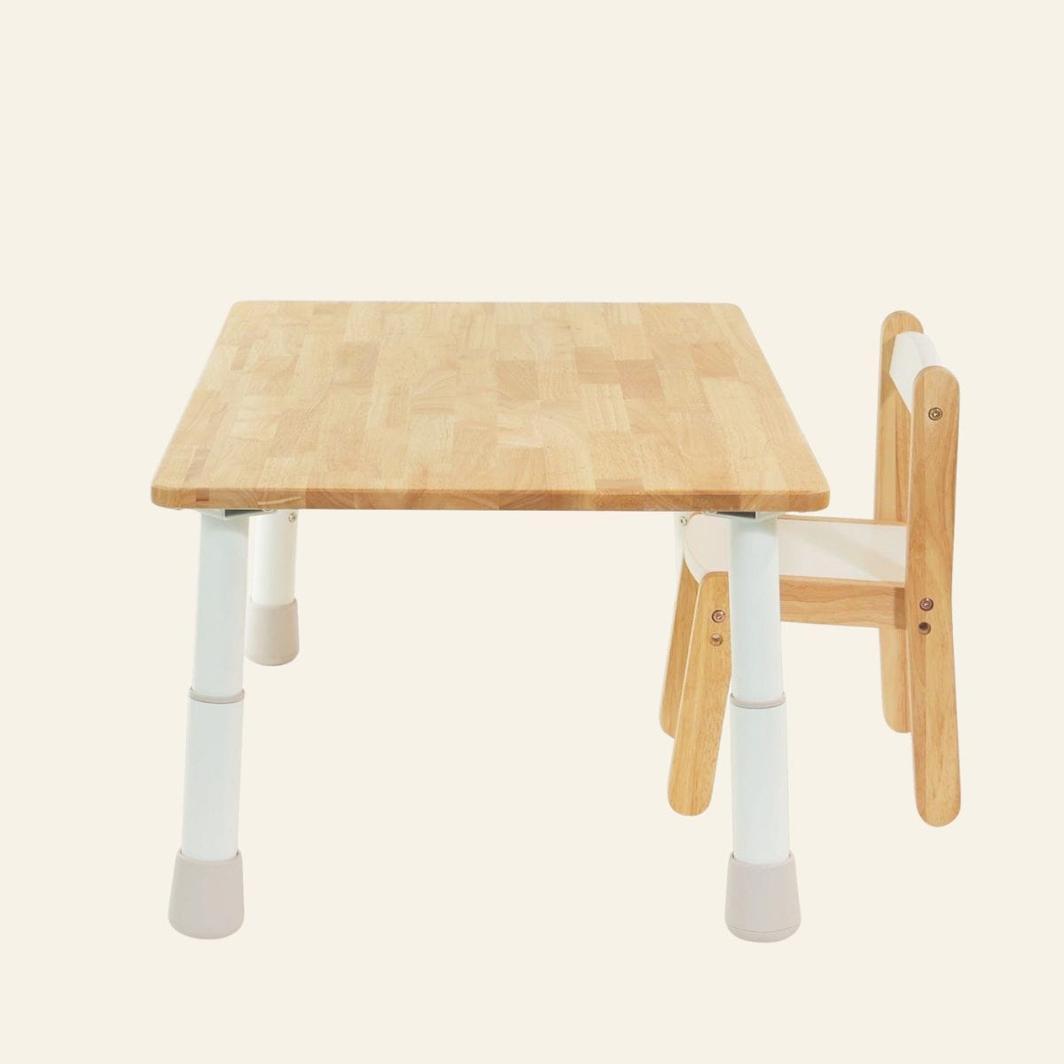 myduckling ARIA Montessori Kids Height Adjustable Table With One Wooden Chair