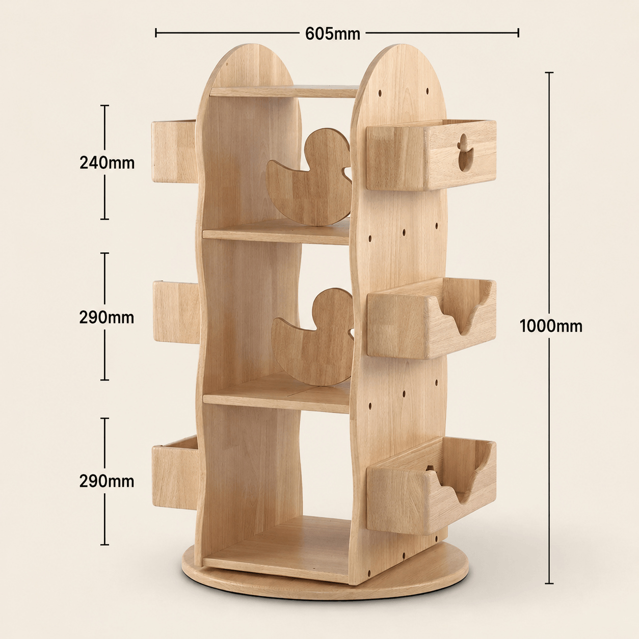 myduckling BINDI Revolving Solid Wood Bookcase