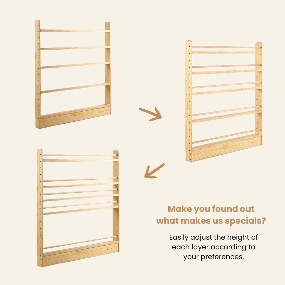 myduckling NALA Adjustable Solid Wood Bookshelf