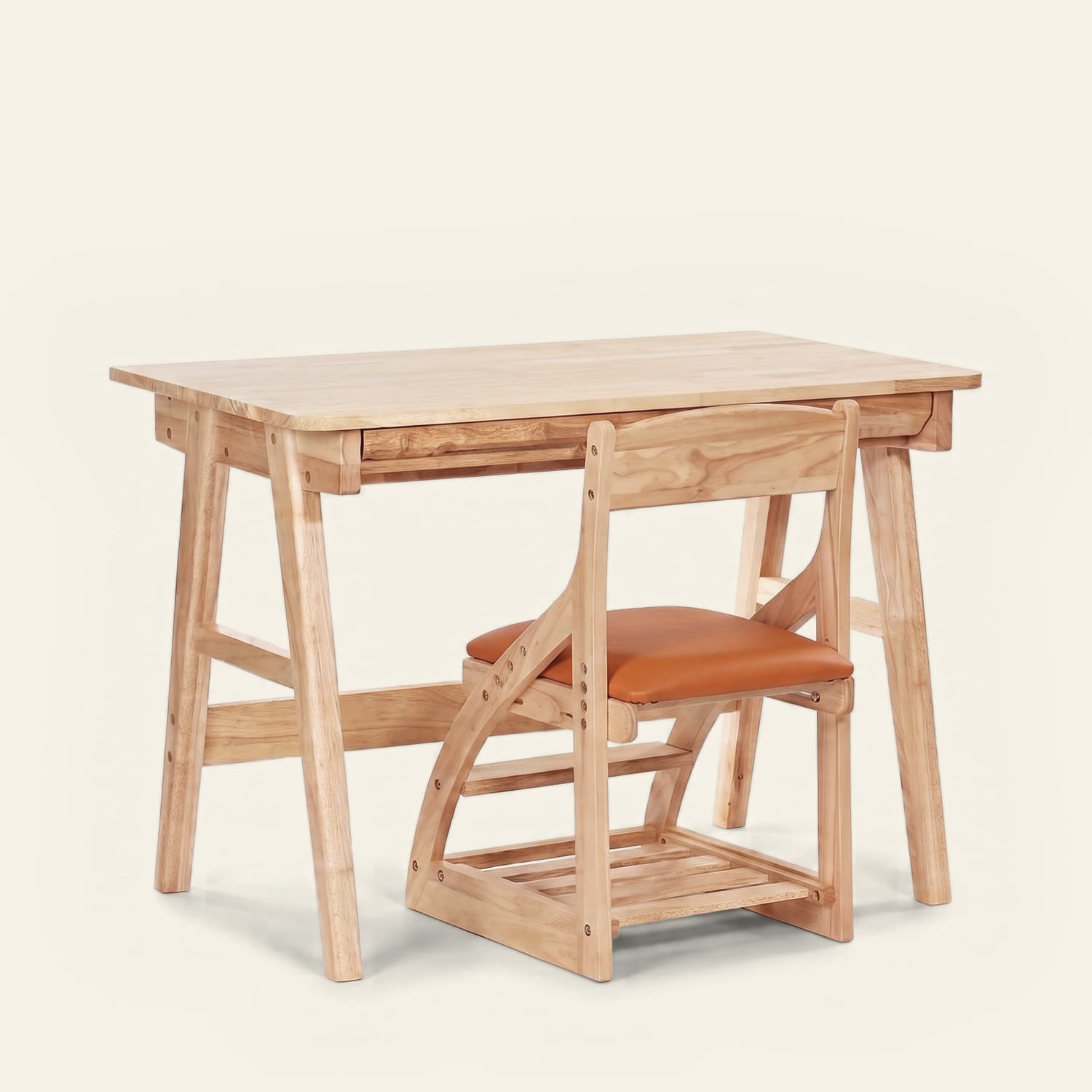 myduckling Little Scholar Set - Desk & Chair NALA Montessori Solid Wood Study Desk / Orange