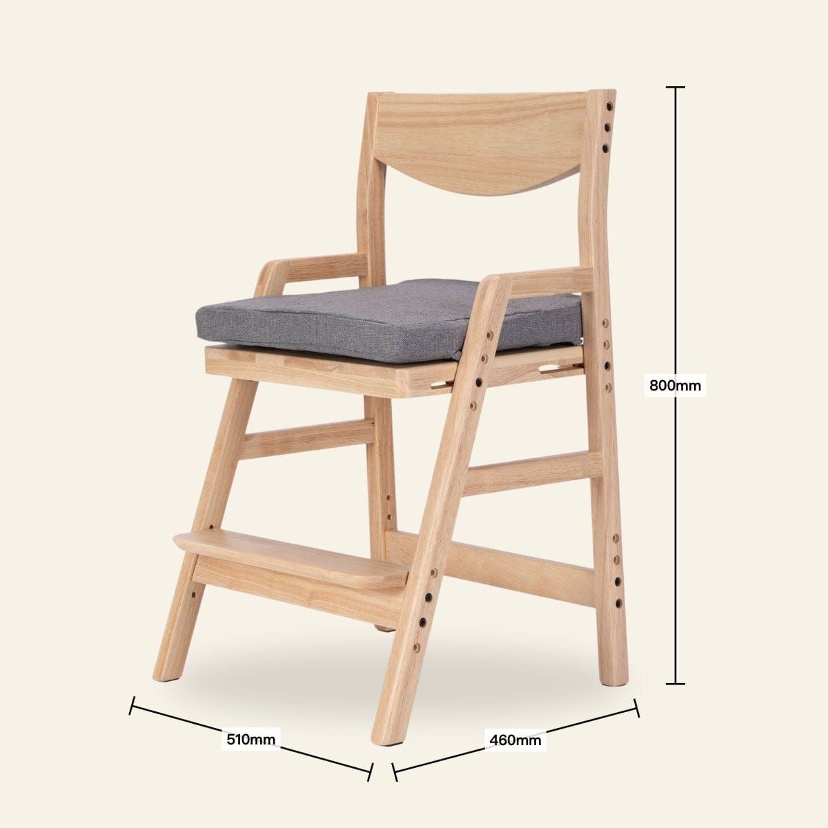 myduckling NALA Solid Wood Adjustable Study Chair