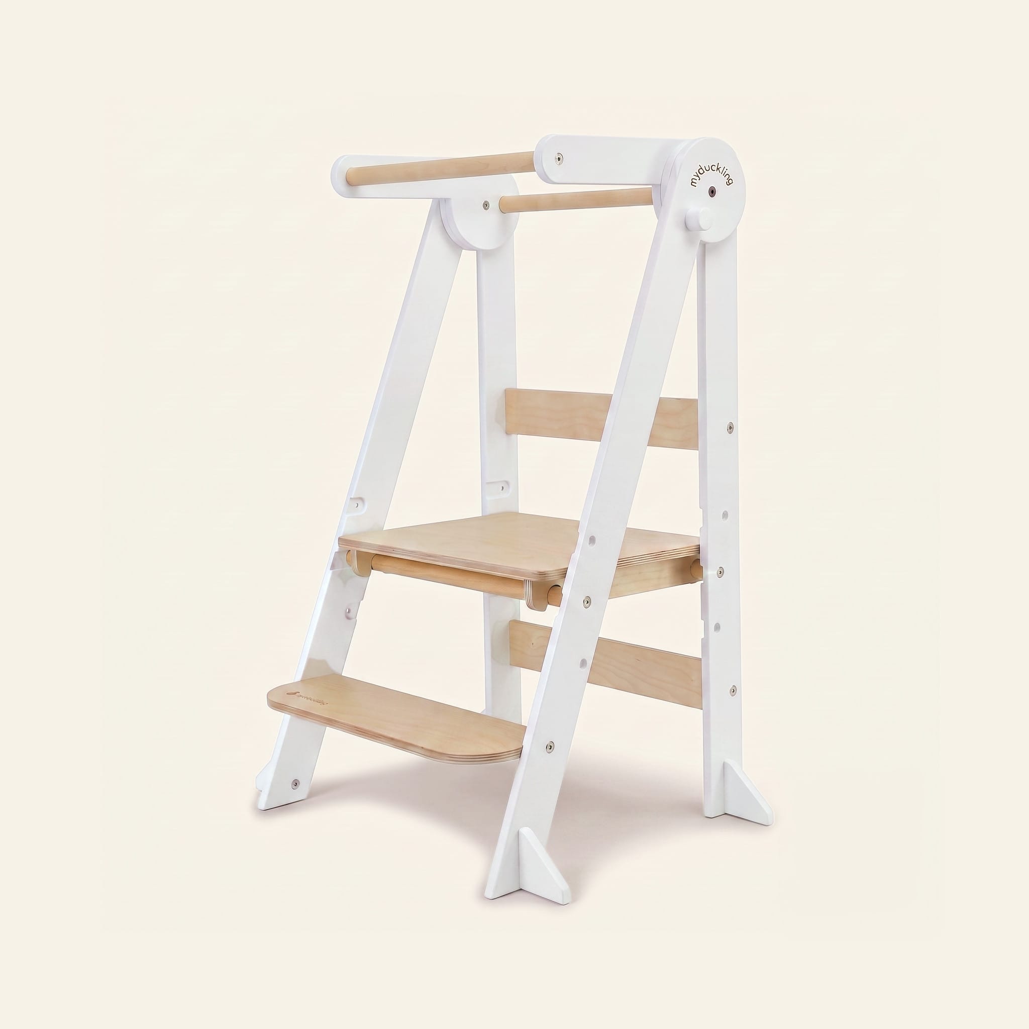 myduckling MILA Folding Adjustable Learning Tower White/Natural