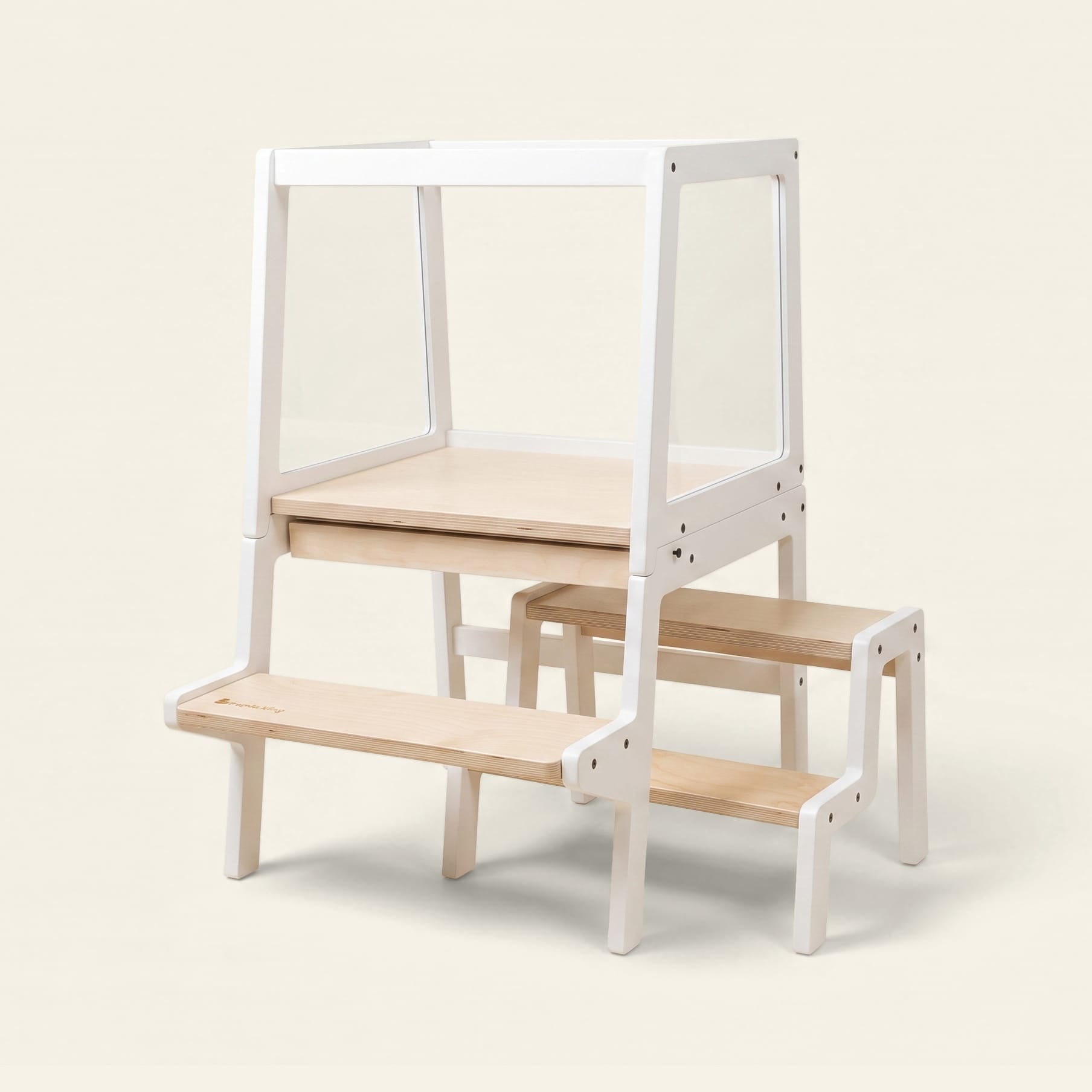 myduckling TOVA Convertible Learning Tower White/Natural