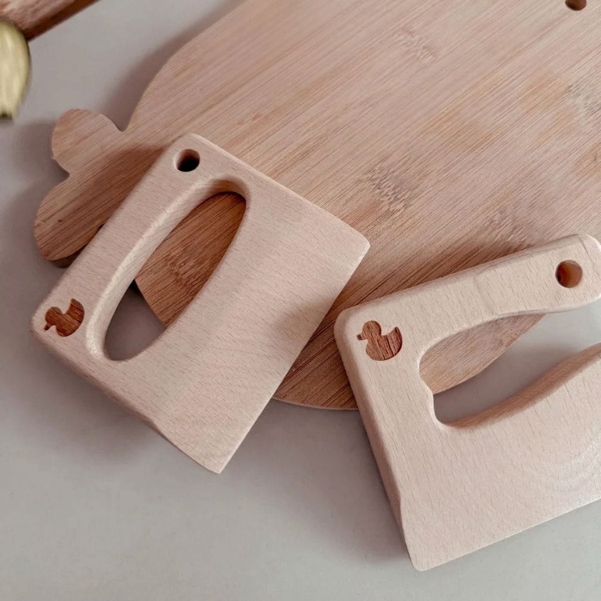 myduckling Wooden Kids Cutting Knife Set