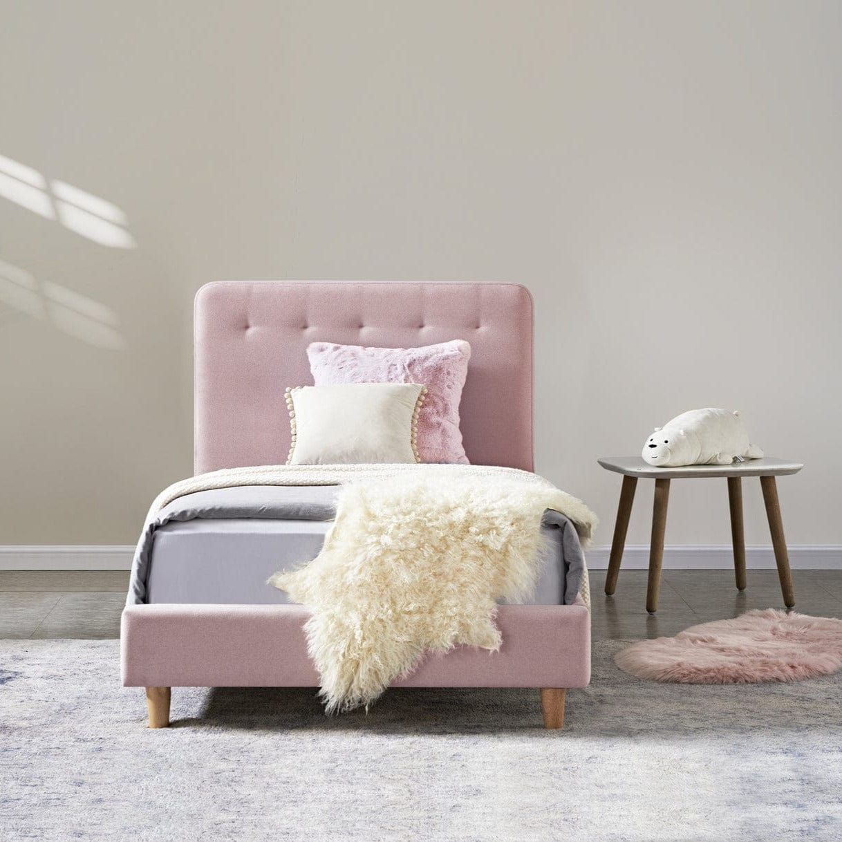 My Duckling EDEN Kids Single Upholstered Bed - Pink