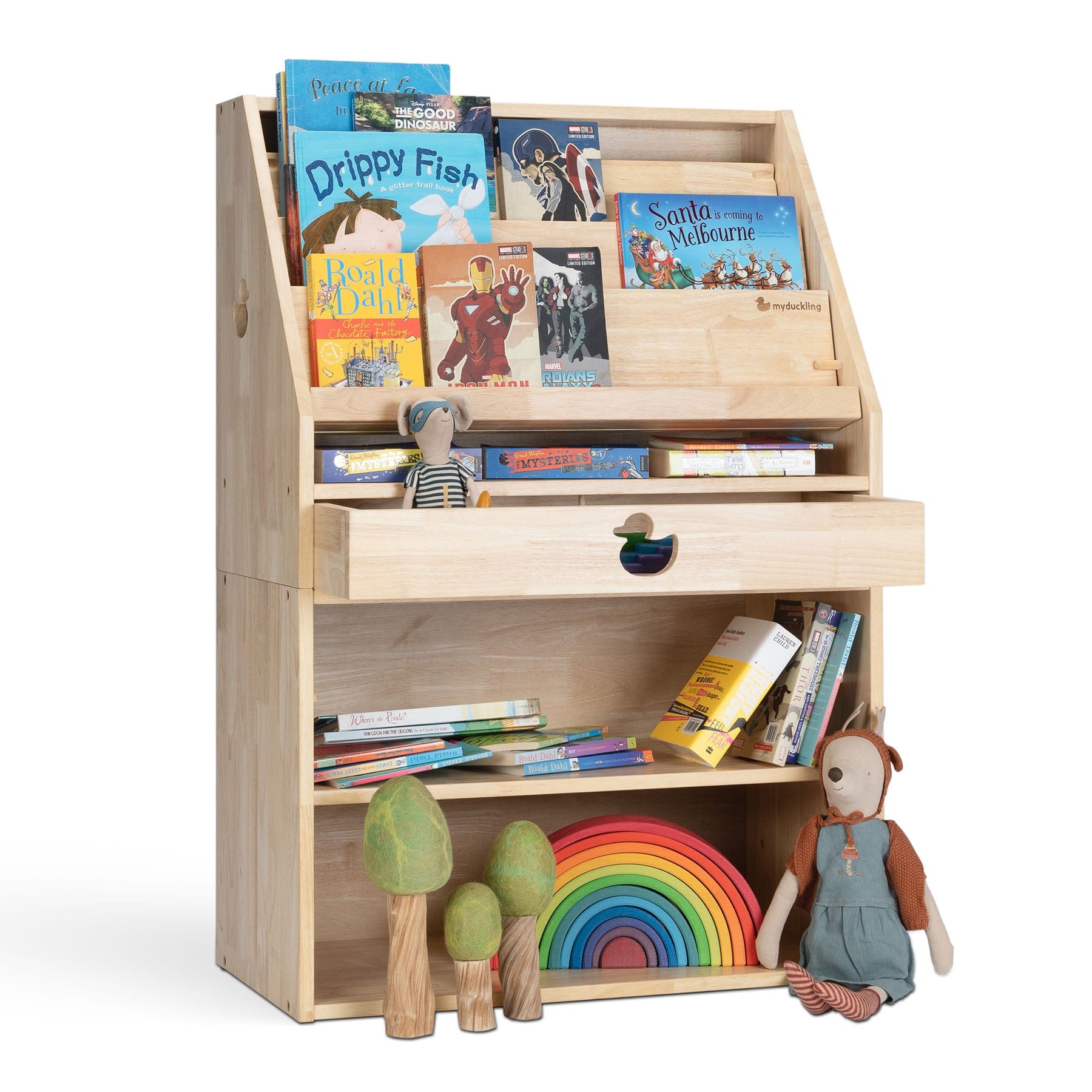 My Duckling EVE Solid Wood 2in1 Display Bookcase - Duck