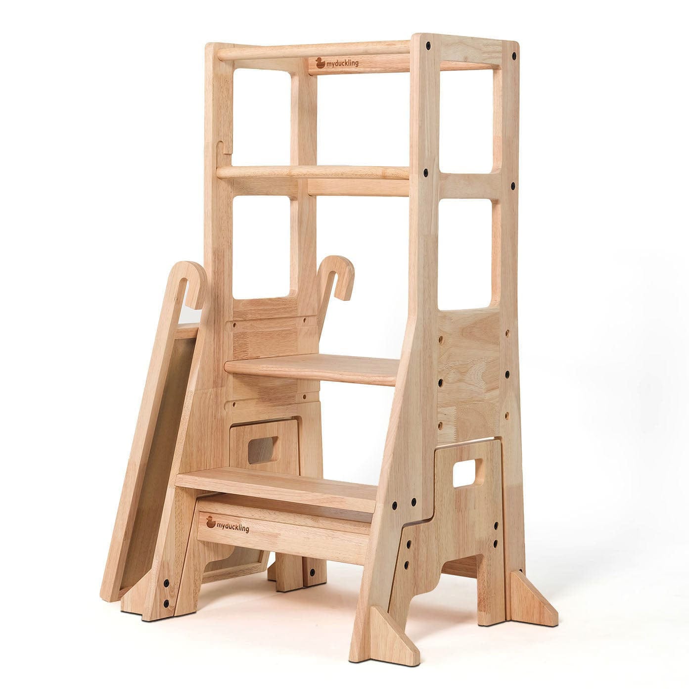 My Duckling JALA Deluxe Solid Wood Adjustable Learning Tower - Rectangle Stool Handle