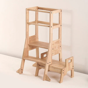 My Duckling JALA Deluxe Solid Wood Adjustable Learning Tower - Rectangle Stool Handle(Late March Pre-Order)