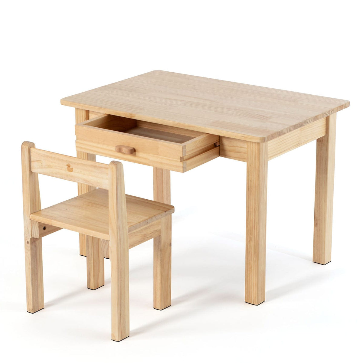 My Duckling LINA Kids Study Table and Chair Set - Pinewood