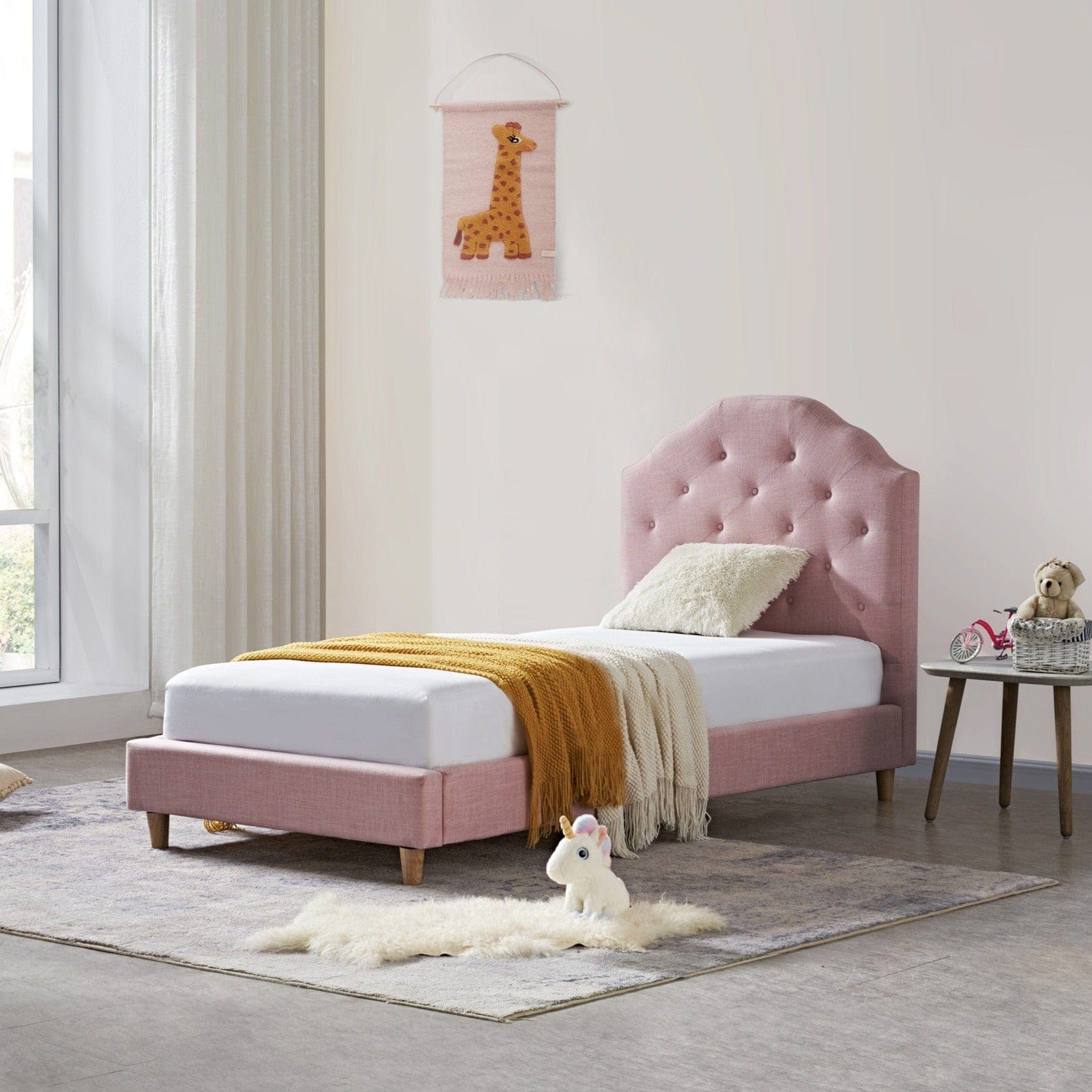 My Duckling MAYA Kids Single Upholstered Bed - Pink