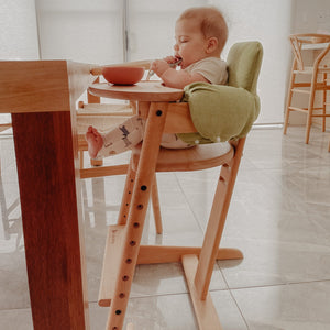 My Duckling MIA Wooden Adjustable Toddler Dining Chair with Cushion and Tray