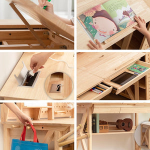 My Duckling NALA Solid Wood Study Desk With Easel